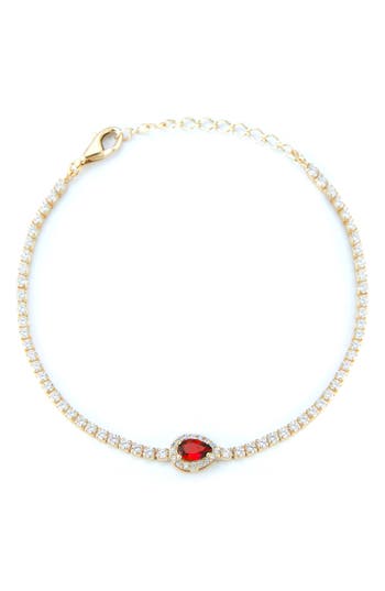 Sphera Milano Pear Cut Cz Tennis Bracelet In Gold