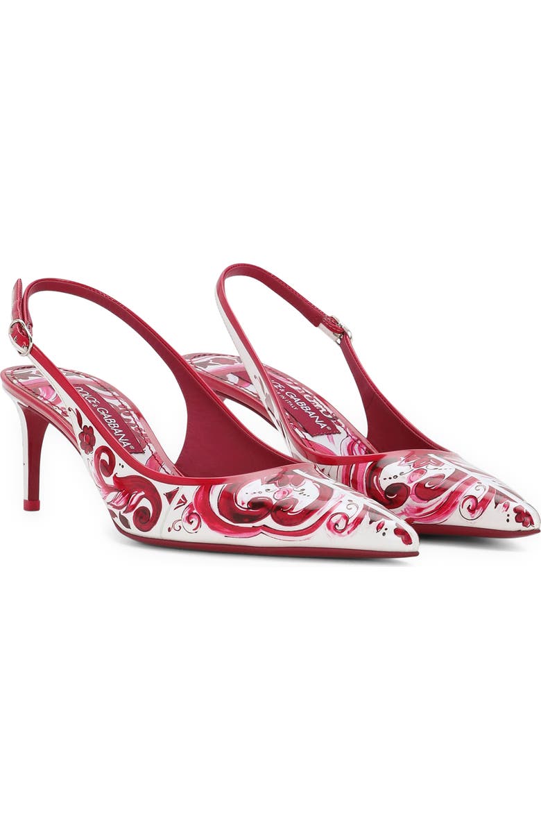 Dolce&Gabbana Lollo Majolica Print Pointed Toe Slingback Pump, Main, color,