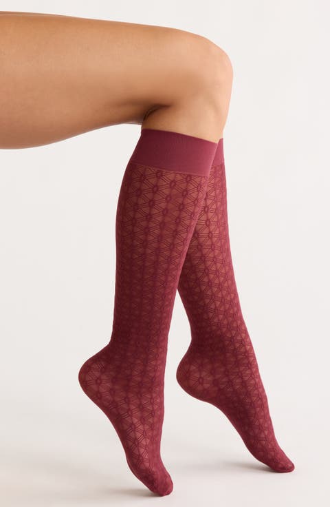 Sheer Jacquard Dress Socks