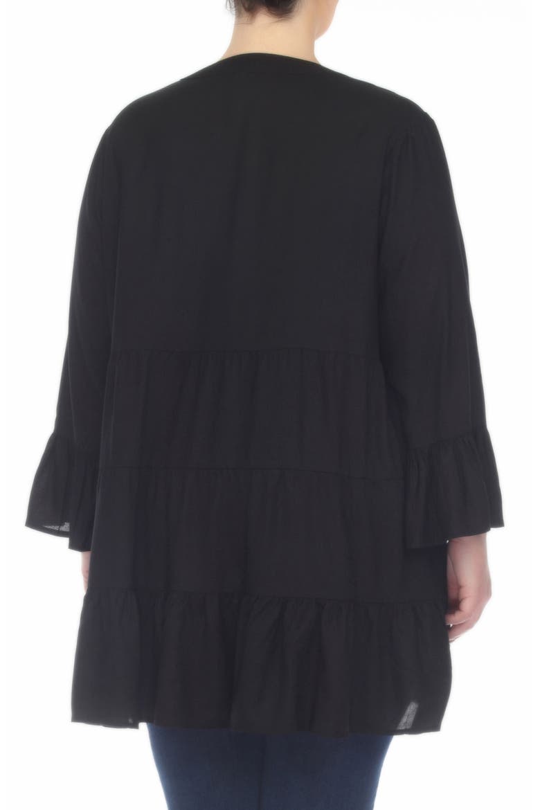 Lace Inset Ruffle Hem Tunic, Alternate, color, BLACK