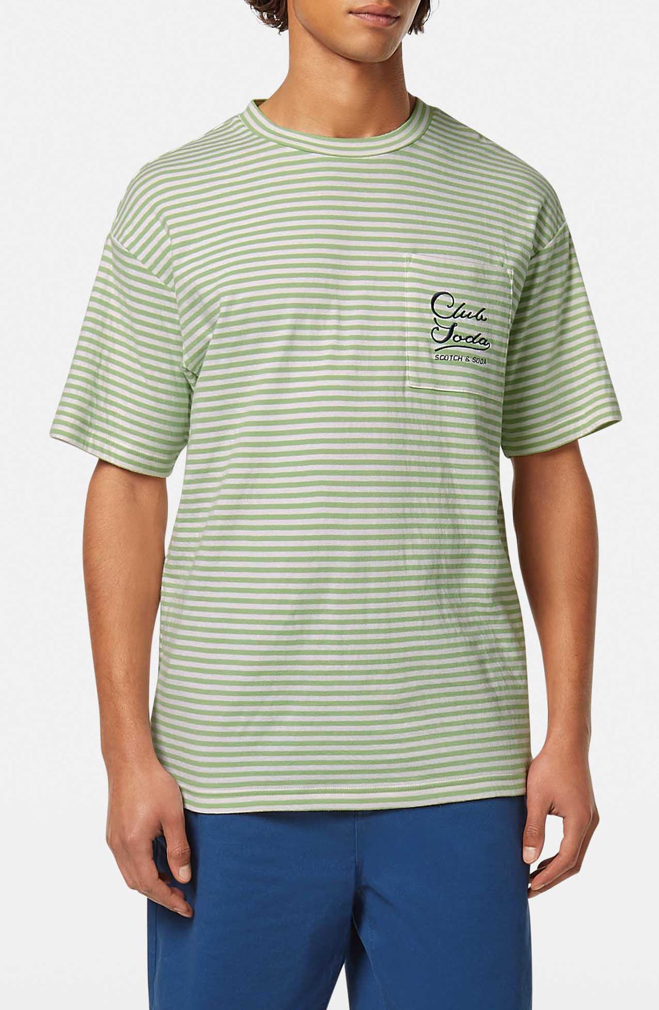 Scotch & Soda Relaxed Fit Stripe Pocket T-Shirt