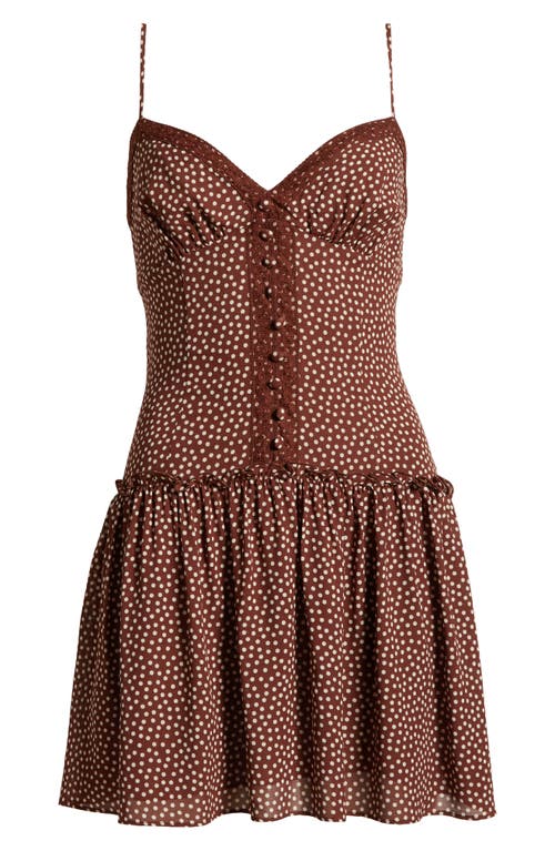 Reformation Citrus Polka Dot Lace Trim Drop Waist Sundress