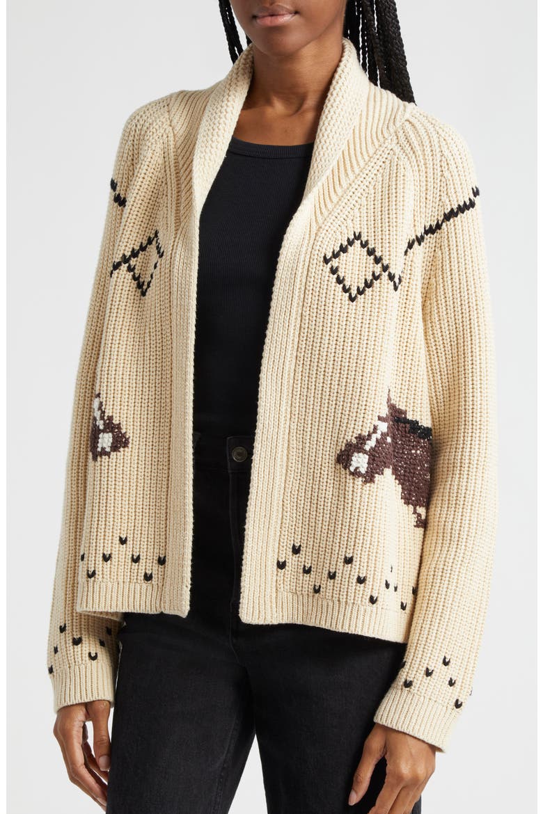 The Horse Lodge Cotton Blend Cardigan, Alternate, color, CREAM