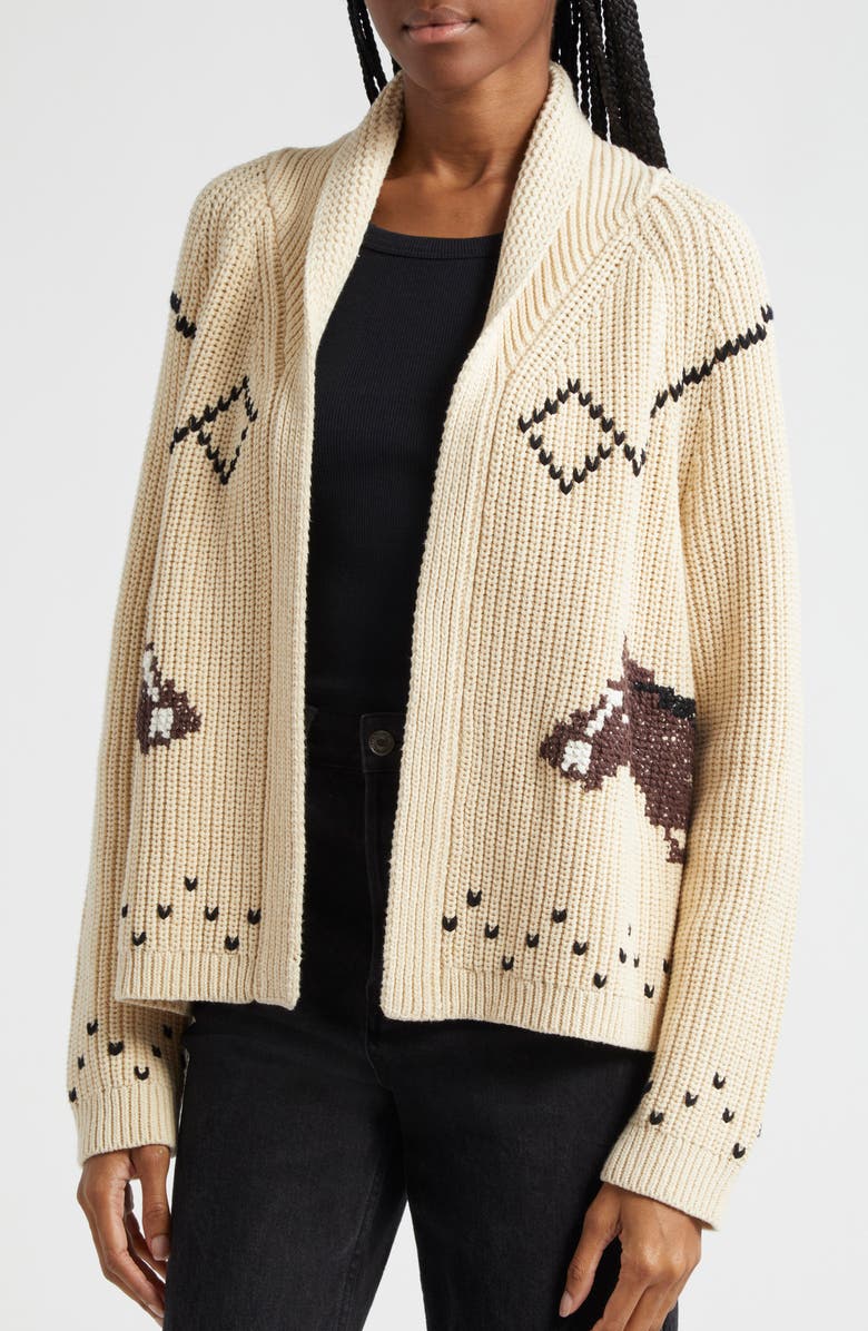 THE GREAT. The Horse Lodge Cotton Blend Cardigan, Alternate, color, 
