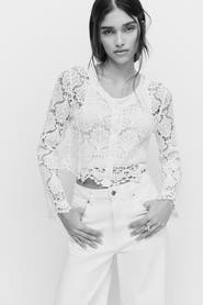 H&M Crochet-look cotton cardigan