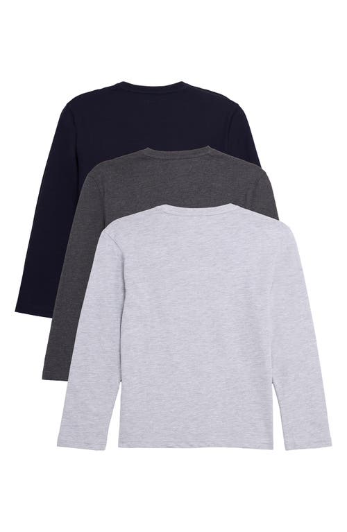 X-ray Xray Kids' 3-pack Long Sleeve Cotton T-shirts In Multi