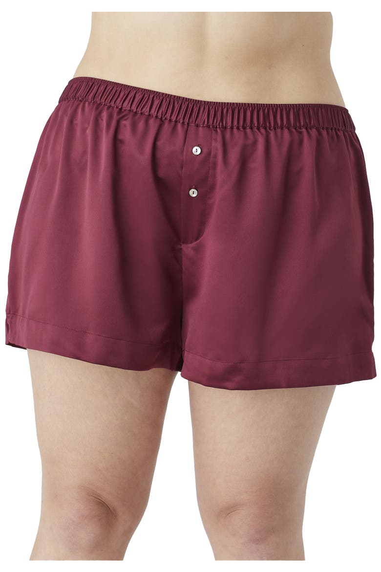 The Boxer Short Recycled Satin, Main, color, BEGONIA