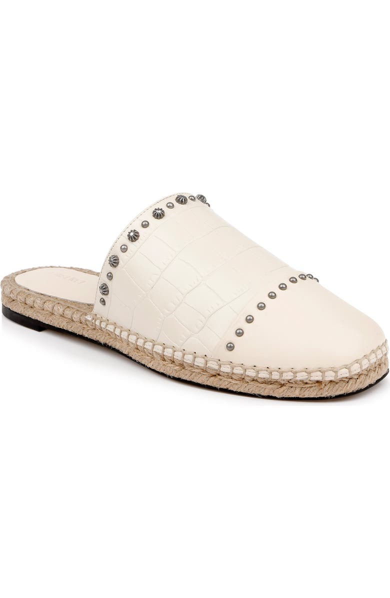 L
AGENCE Helenor Croc Embossed Mule, Main, color, Ecru