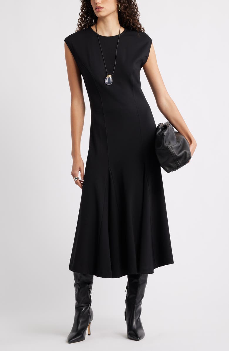 Nordstrom Princess Seam Fit & Flare Dress, Alternate, color, Black