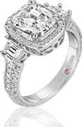 SUZY LEVIAN Sterling Silver Cushion-Cut CZ Center Stone Ring