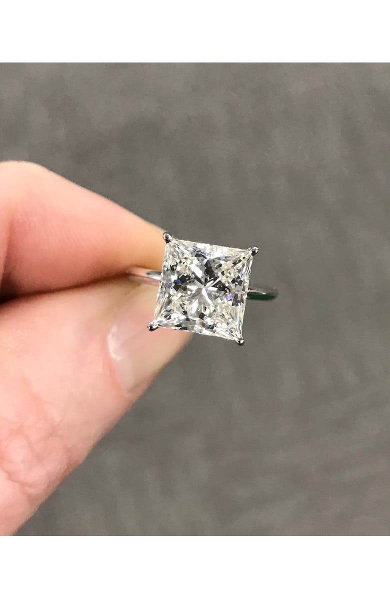 Bliss Diamond Certified 5Ct Princess Cut Diamond 14k Gold Engagement Ring Lab Grown, Alternate, color, 14K White Gold