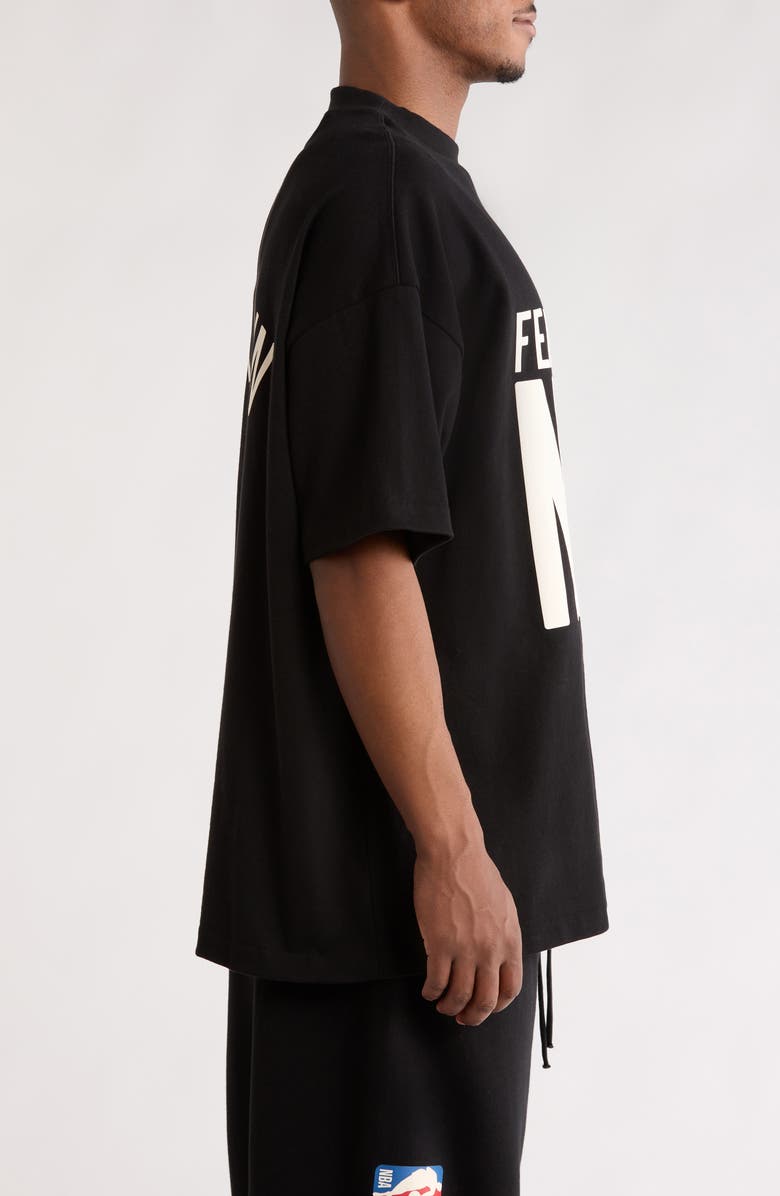 Fear of God Essentials x NBA Nets Classic Fit Graphic T-Shirt, Alternate, color, Black