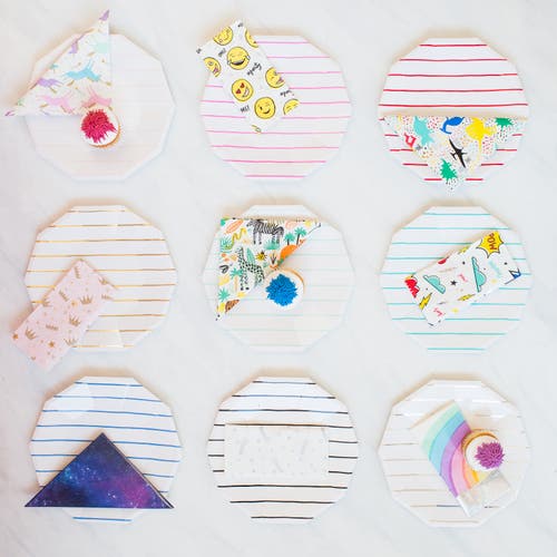 Shop Daydream Society Frenchie Striped Small Plates In Aqua