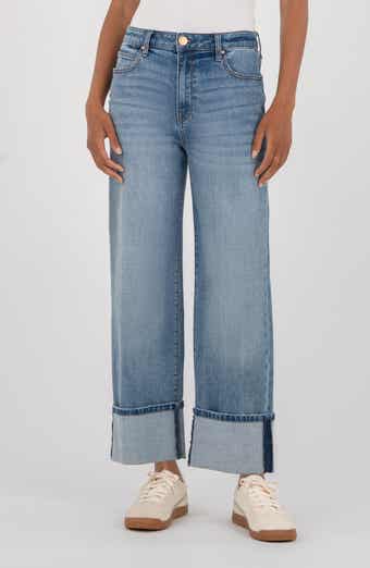 KUT from the Kloth Sienna Cuffed High Waist Relaxed Straight Leg Jeans