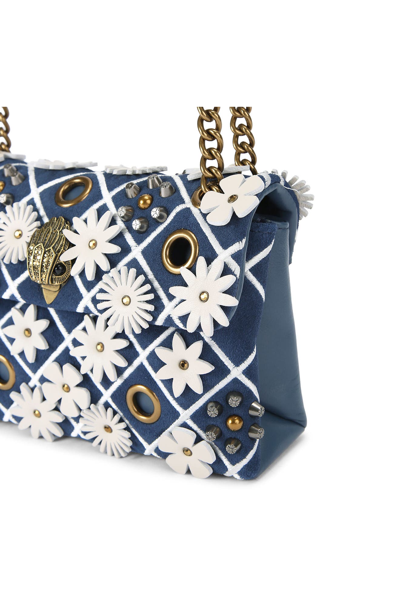 Mini Kensington Floral Appliquéé Leather Convertible Crossbody Bag
