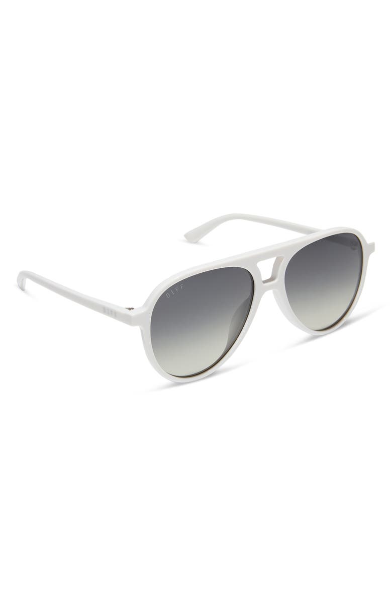 DIFF Tosca II 56mm Aviator Sunglasses, Alternate, color, Grey Gradient Silver Flash