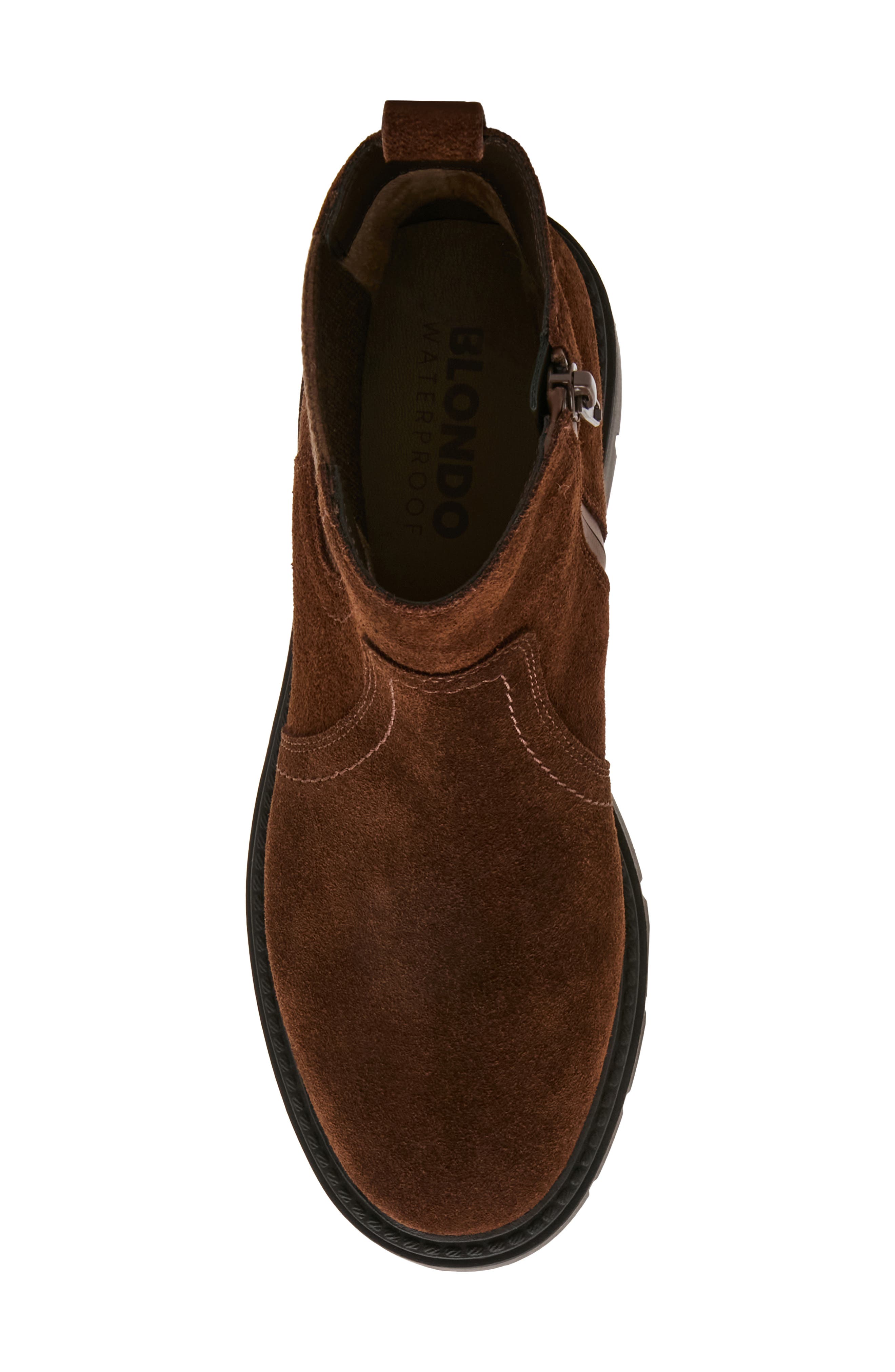 Karla Waterproof Chelsea Boot, Alternate, color, CHOCOLATE SUEDE