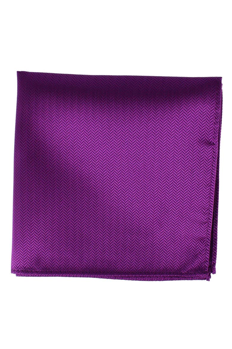 Etched Herringbone Twist Pocket Square, Alternate, color, Purple