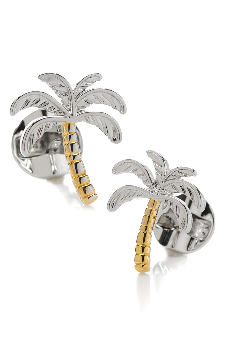 Cufflinks, Inc. Men's Palm Tree Plated Cuff Links, Main, color, Gold