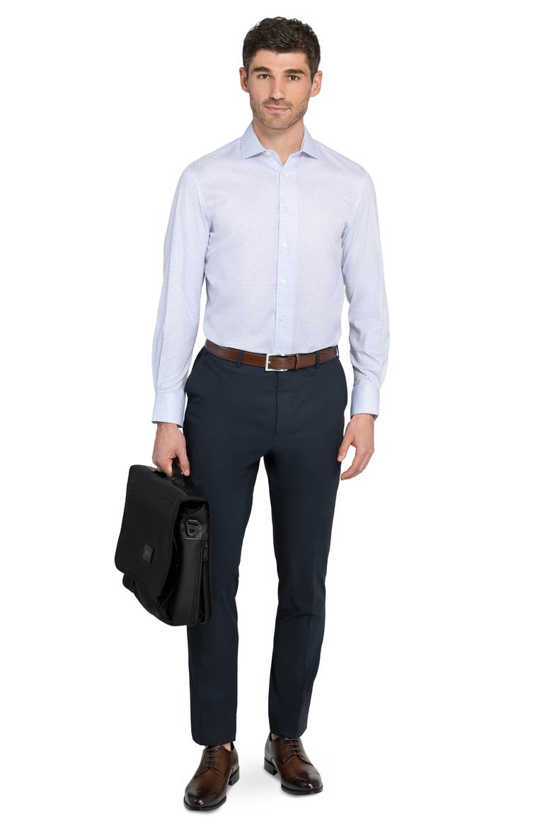 Reworked Slim Fit Cotton Dress Shirt, Alternate, color, WHITE/ BLUE