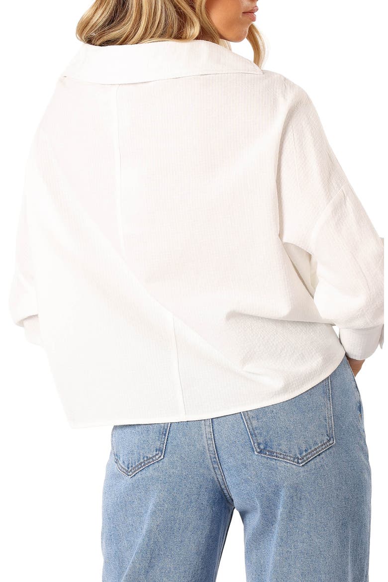 Mariah Solid Button-Up Shirt, Alternate, color, WHITE