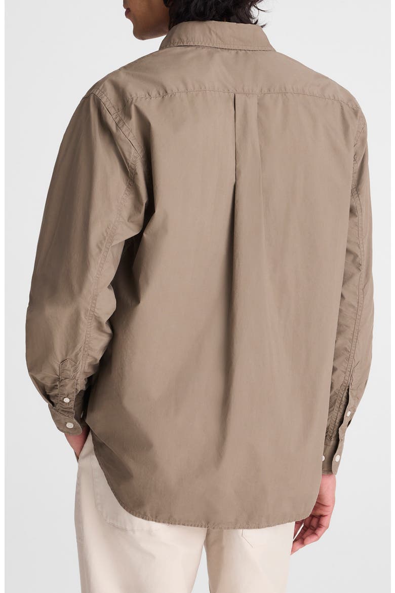Stripe Poplin Button-Up Shirt, Alternate, color, DARK DRIFTWOOD