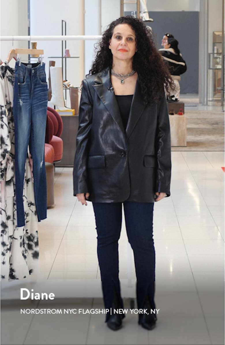 Denny Faux Leather Blazer, sales video thumbnail