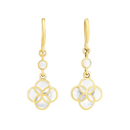 Jan Leslie Petal Gemstone With 18k Gold Overlay Sterling Drop Earring In White