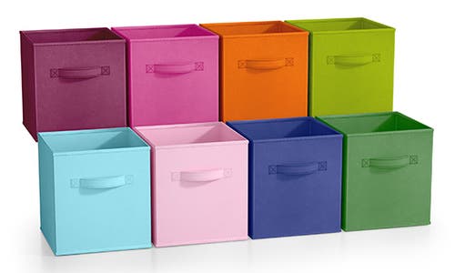 Sorbus 8-pack Foldable Storage Cube Bins In Deep Pastel