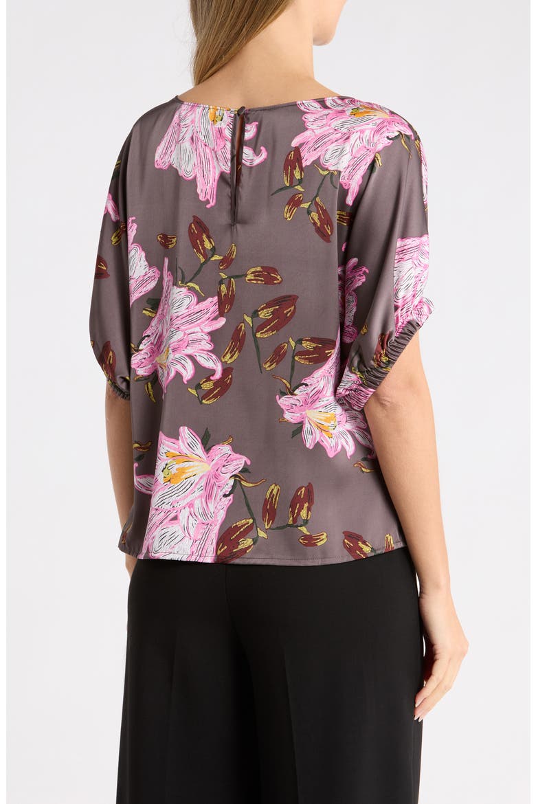 Crop Dolman Cinch Sleeve Top, Alternate, color, GRAY PINK FLORAL