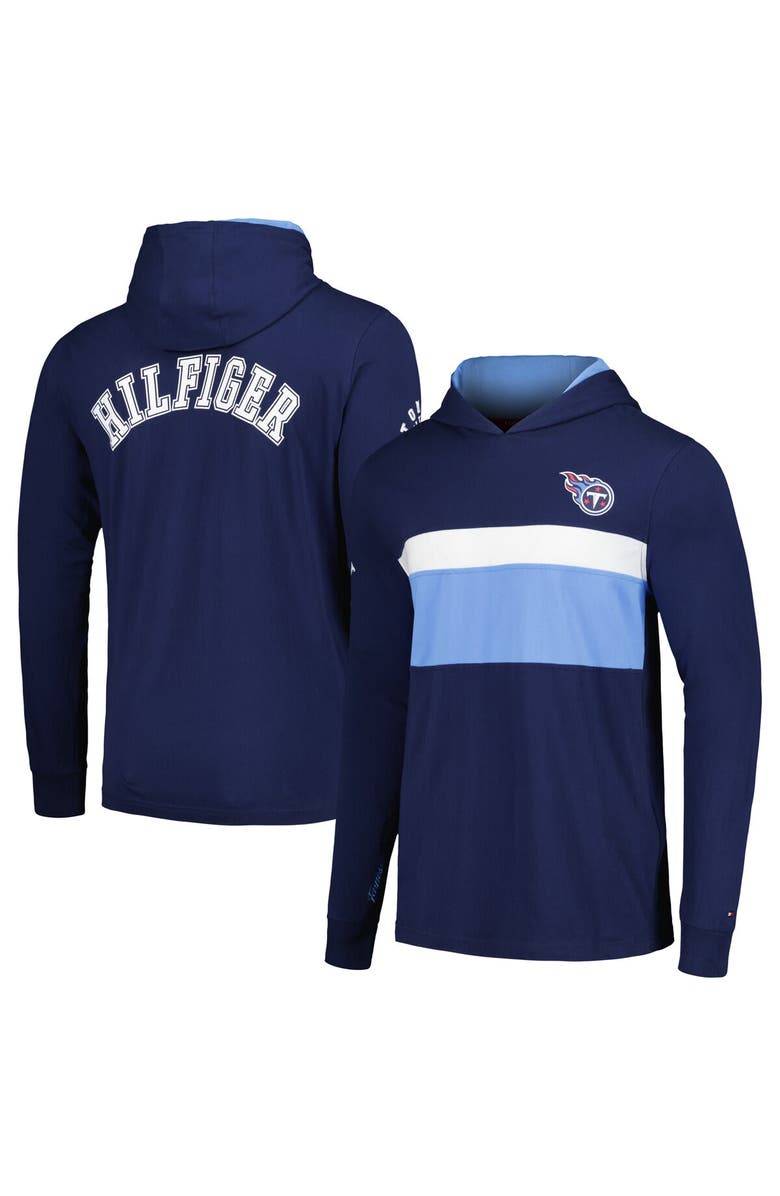 Tommy Hilfiger Men's Tommy Hilfiger Navy Tennessee Titans Morgan Long Sleeve Hoodie T-Shirt, Main, color, Navy