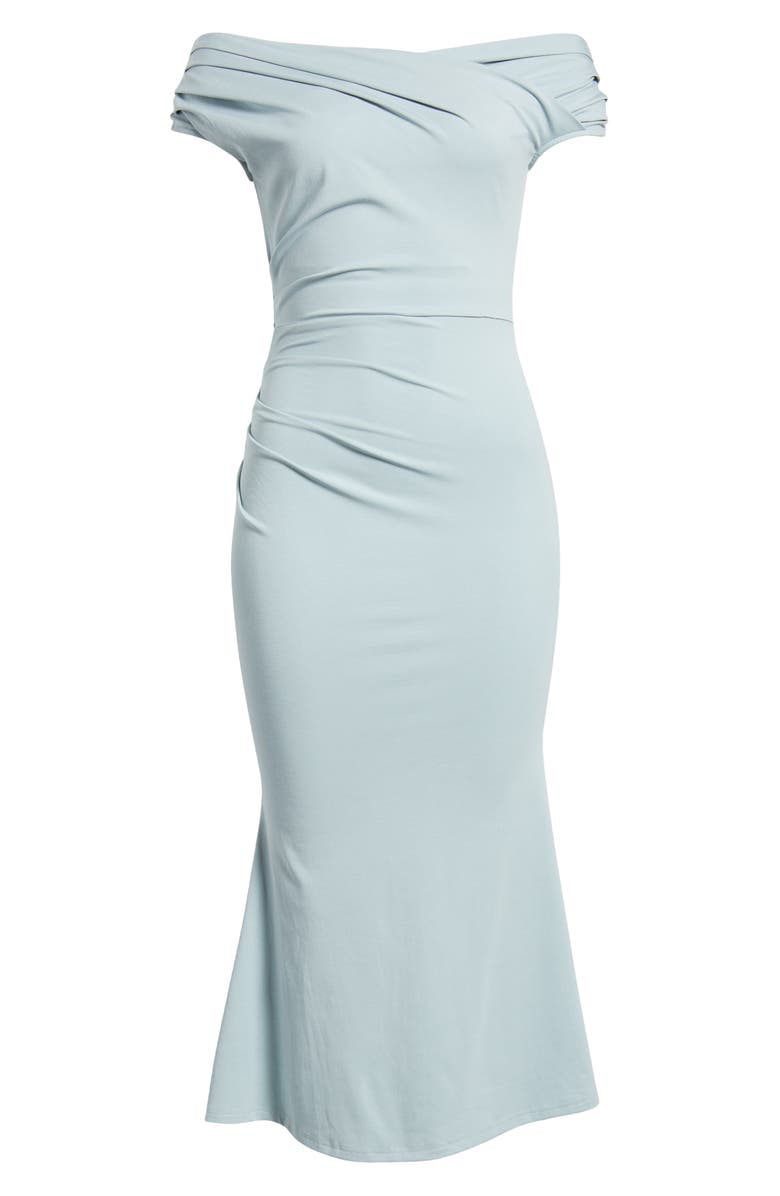 NIKKI LUND Sky Off the Shoulder Jersey Midi Dress, Alternate, color, Blue