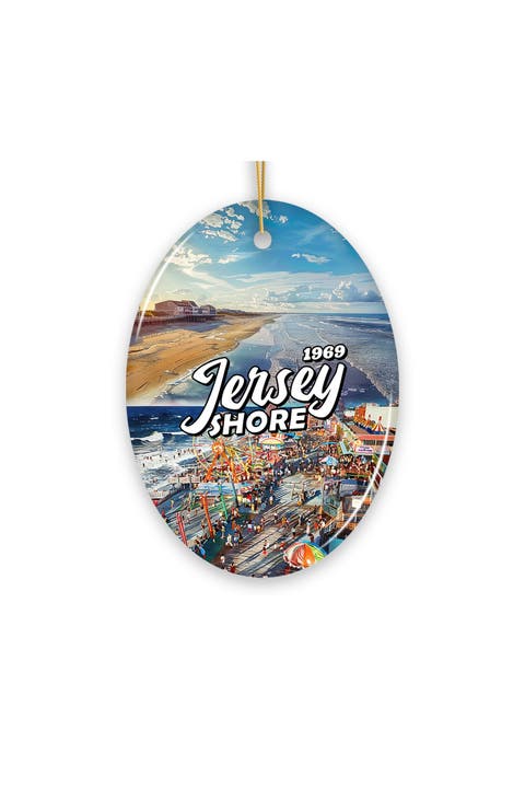 Jersey Shore Boardwalk Lighthouse Oval Ornament