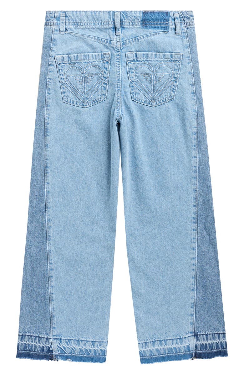 Roxy Kids' Wave Rider Wide Leg Jeans, Alternate, color, Mid Blue