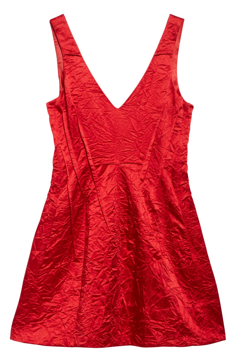 Jason Wu Collection V-Neck Crushed Satin Minidress, Alternate, color, Red