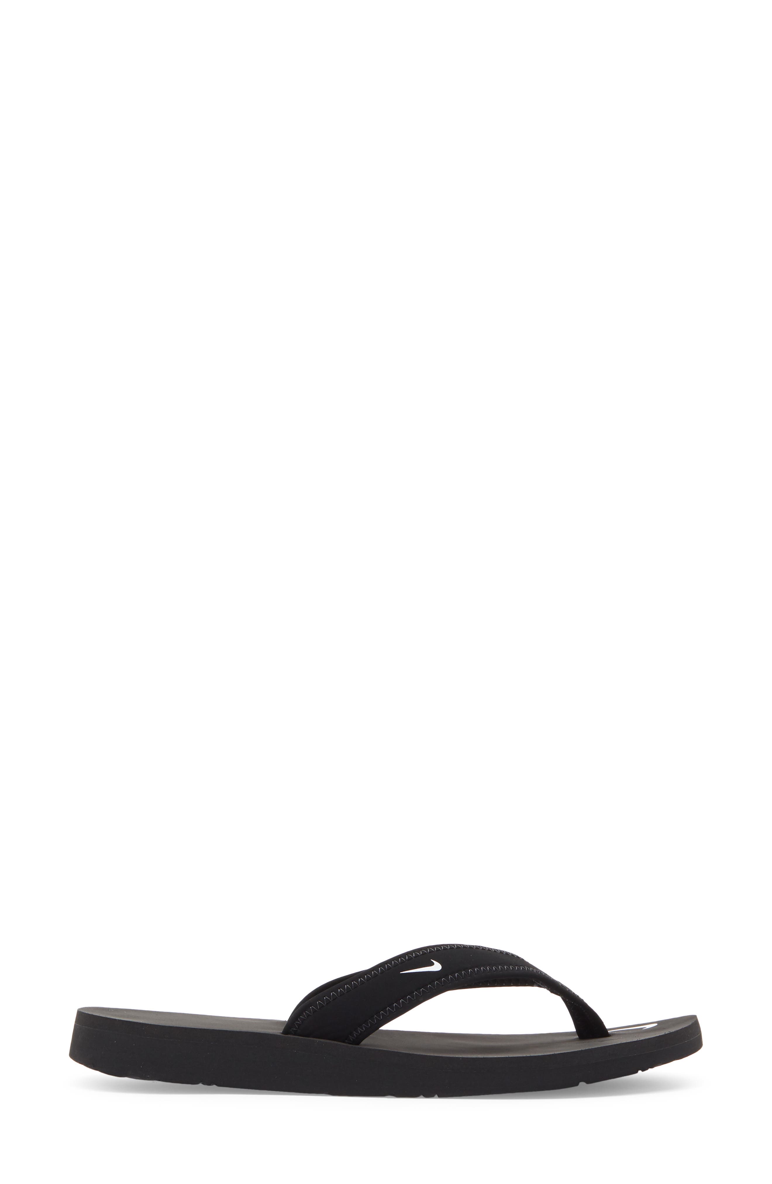 Nike 'Celso Girl' Thong, Alternate, color, 011 Black/White