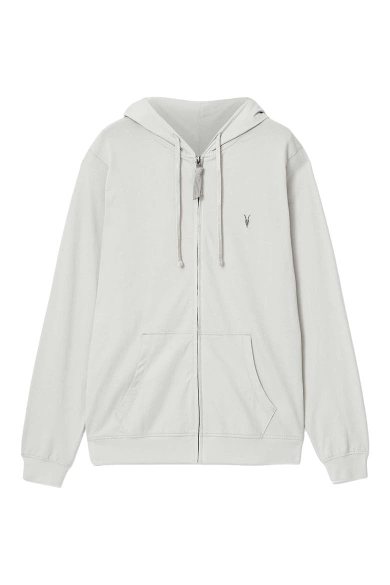 Brace Cotton Zip-Up Hoodie, Alternate, color, PEBBLE GREY