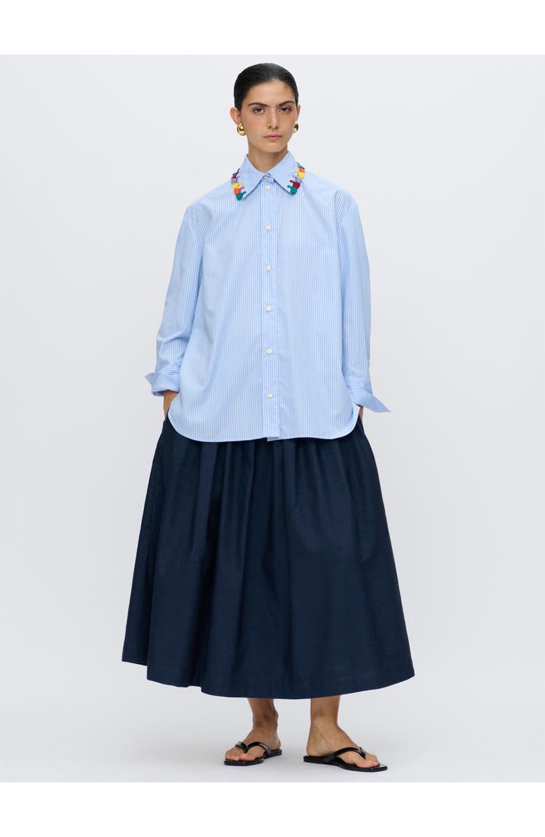 Callas Milano LYN Tassel collar shirt MC, Alternate, color, Blue