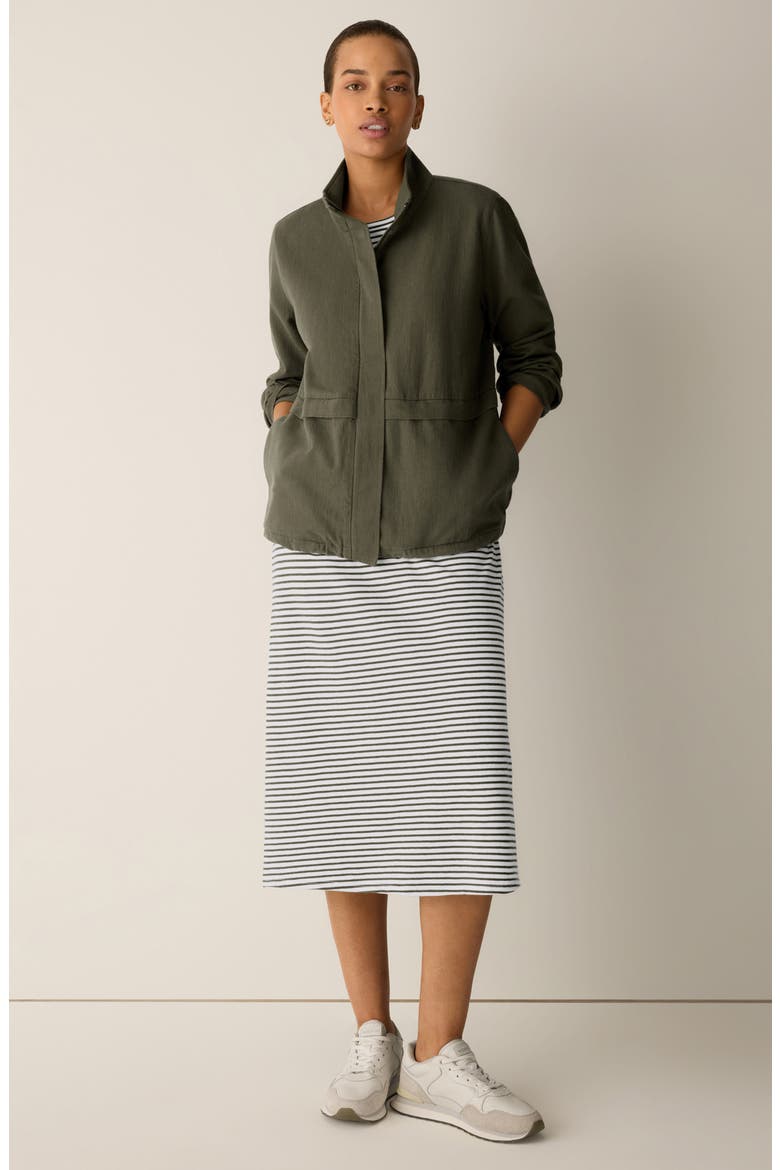 Zip-Up Organic Cotton & Organic Linen Jacket, Alternate, color, OLIVE