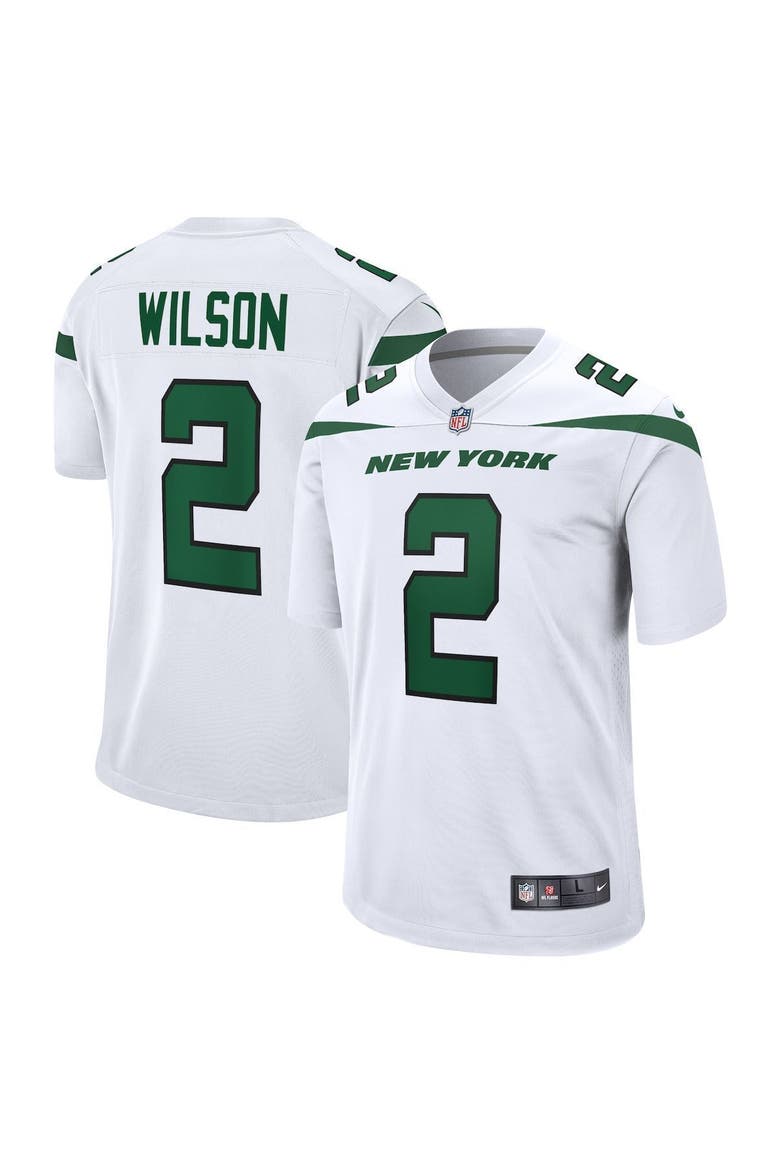 Men's Nike Zach Wilson White New York Jets White Game Jersey, Main, color, WHITE