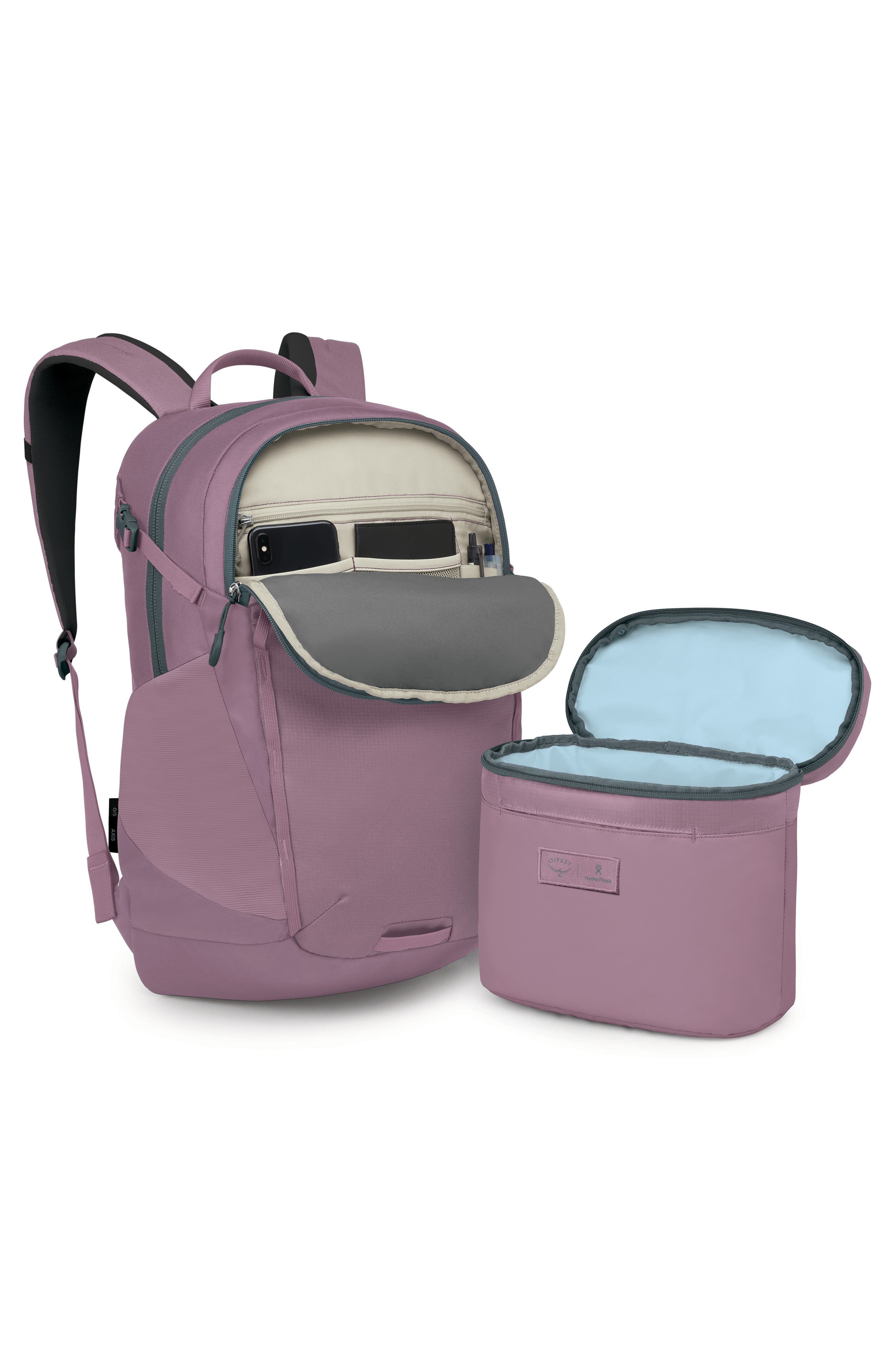 Axis x Hydro Flask Backpack & Insulated Lunch Bag Bundle, Alternate, color, IRIS PINK