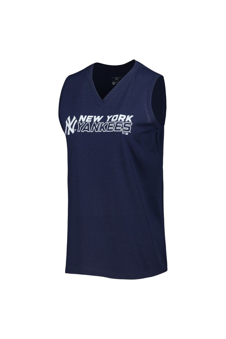 Women's Levelwear  Navy New York Yankees Paisley Chase V-Neck Tank Top, Alternate, color, Navy