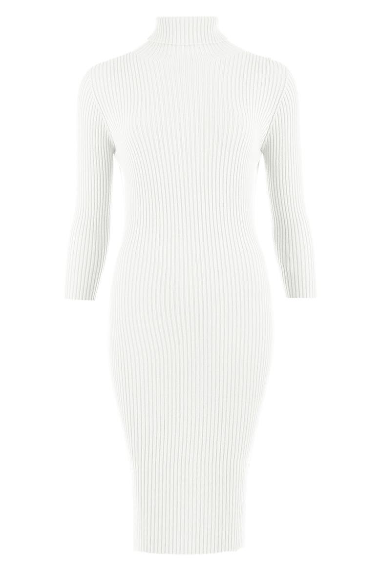 Turtleneck Long Sleeve Rib Maternity Sweater Dress, Alternate, color, NATURAL