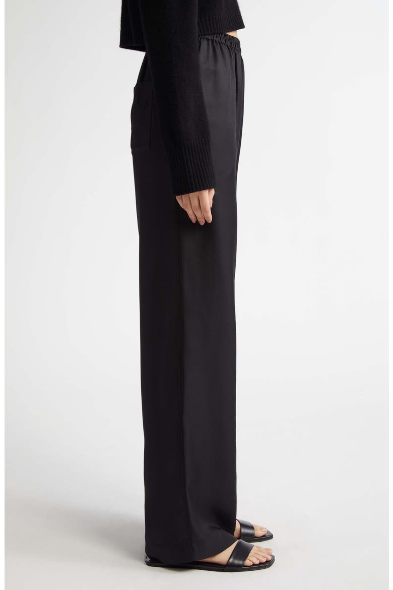 Alera Silk Straight Leg Pants, Alternate, color, BLACK