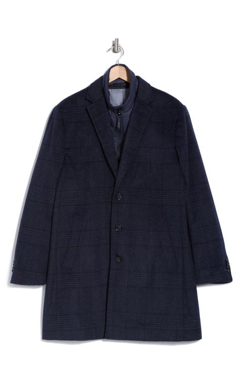 Three Button Notch Lapel Wool Blend Trim Fit Suit (Regular & Big)