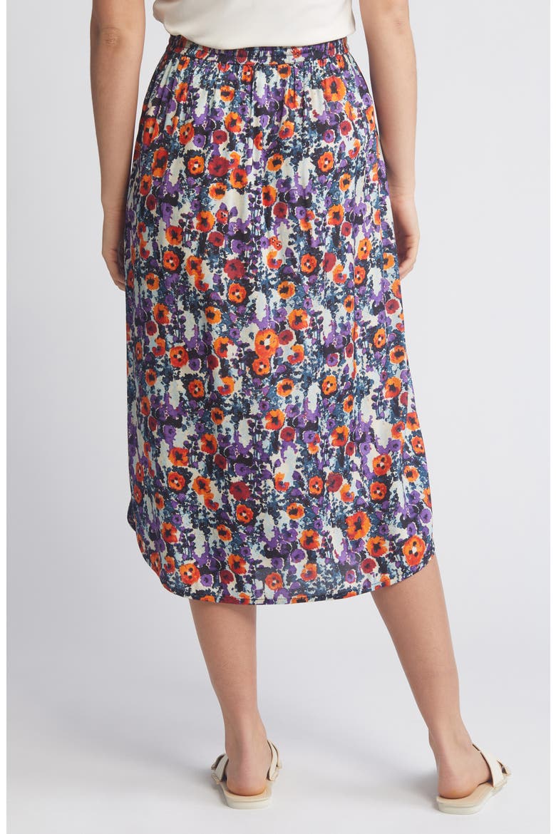 Silja Print Drawstring Waist Midi Skirt, Alternate, color, MEADOW VIOLET