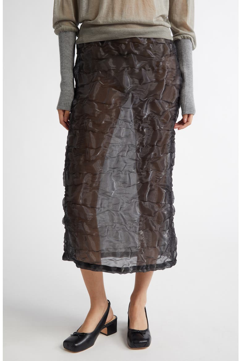 Aoi Crinkled Midi Skirt, Main, color, GREY