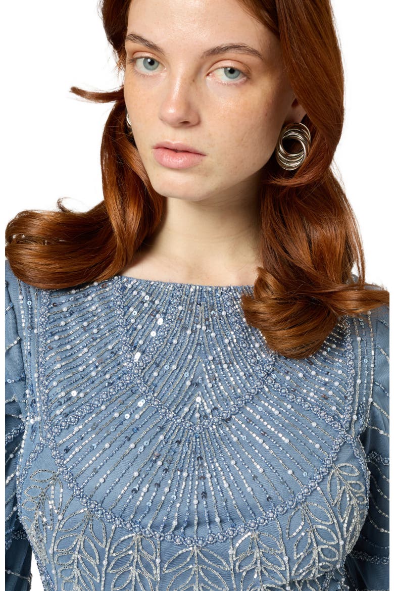 powder blue sequin dress Lucelle | Powder BLUE Sequin Scoop-Neck Maxi Dress