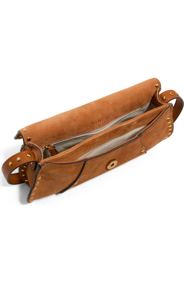 AIMEE Armour Leather Baguette Shoulder Bag, Alternate, color, Rustic Caramel Suede