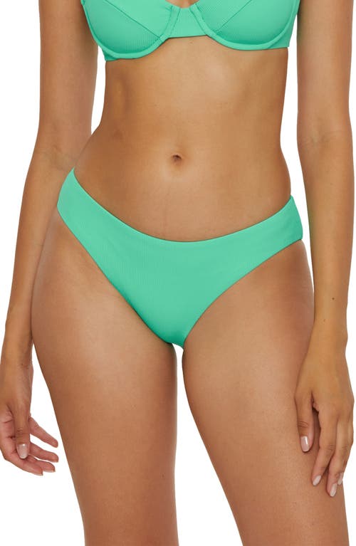 Becca Modern Edge Ribbed Hipster Bikini Bottoms In Aqua Sea